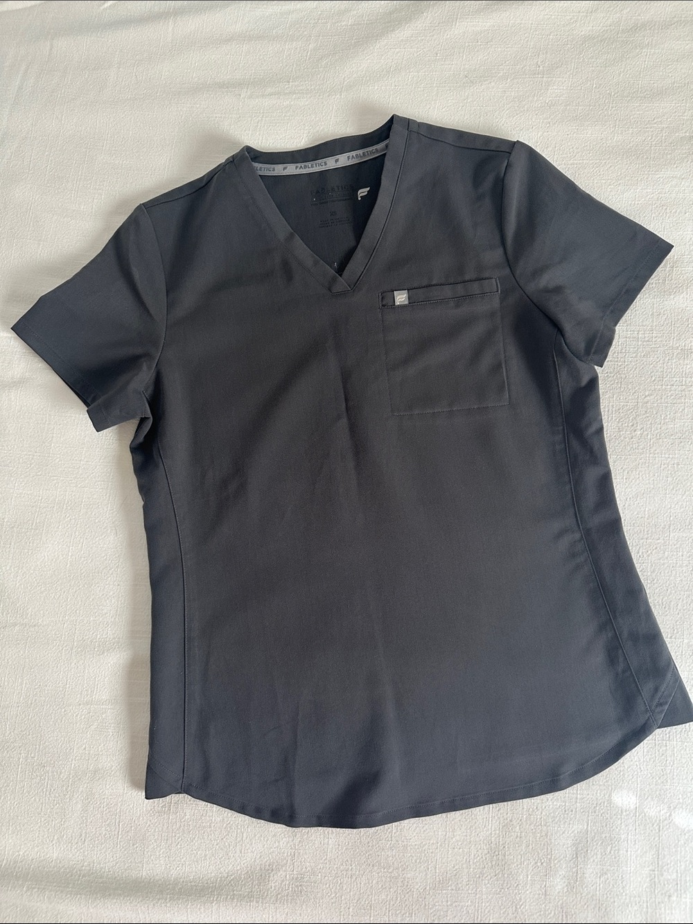 Fabletics Women's Grey V-Neck Medical Scrub Top XS